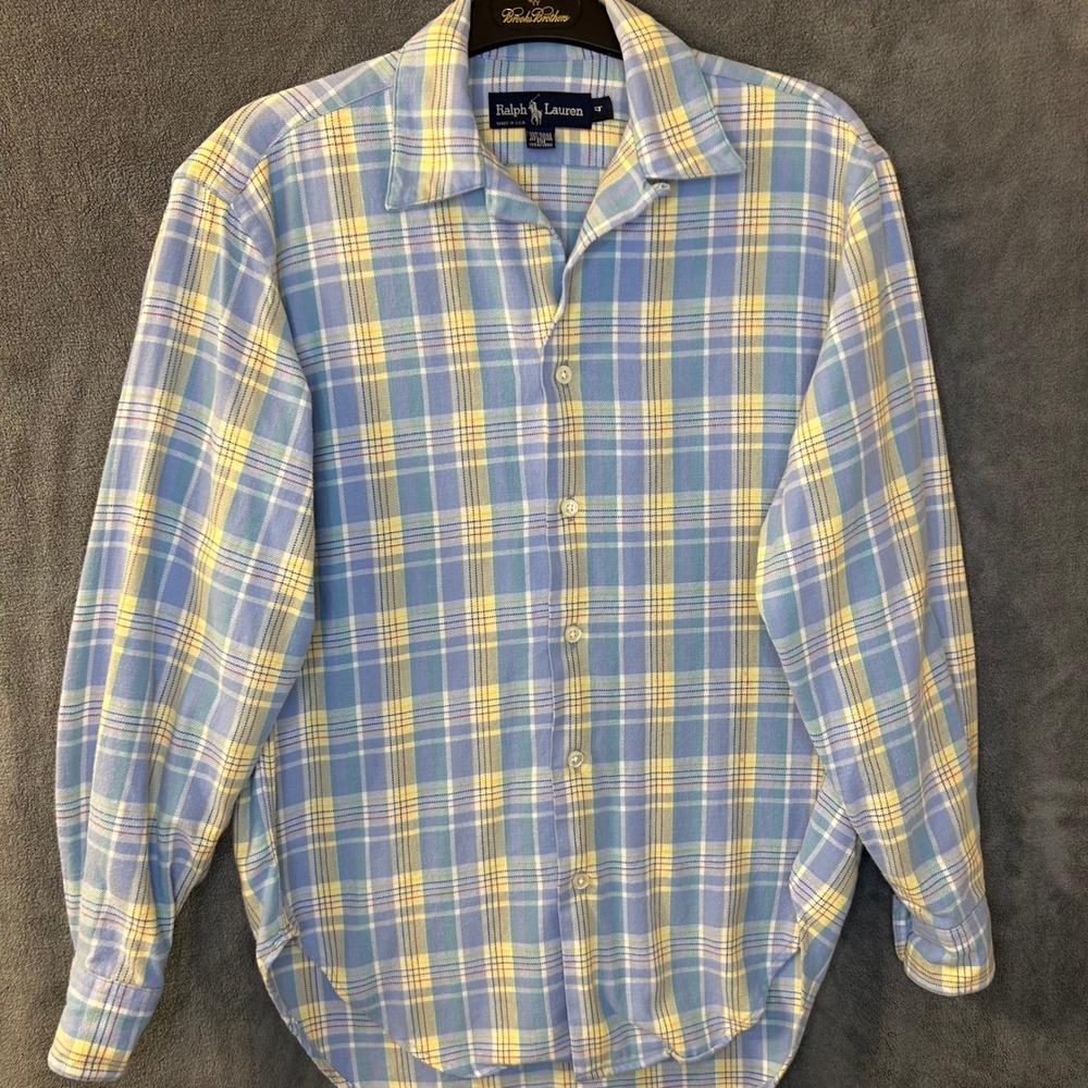 VTG 80s Ralph Lauren Womens Plaid Soft Flannel Shirt Size 4 Made in USA - Picture 2 of 11